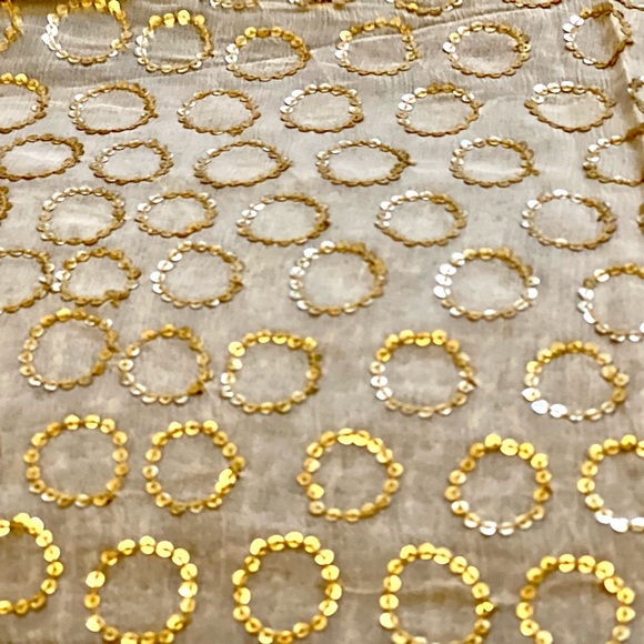 BrandNew!A pure silk Georgette hand embroidered sequins all over;Benarasi Border - Picture 9 of 17